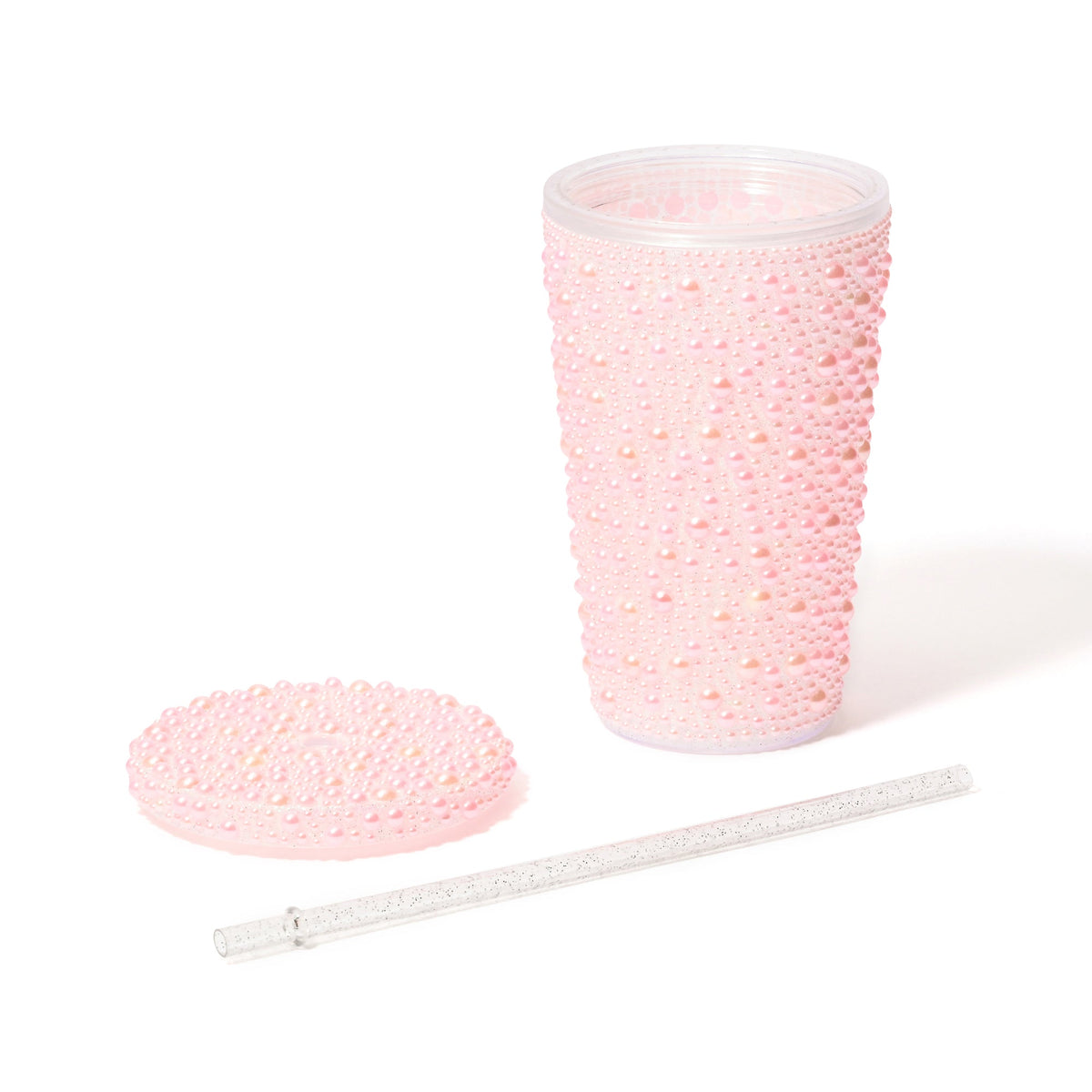 Pearl-Like Plastic Tumbler Pink