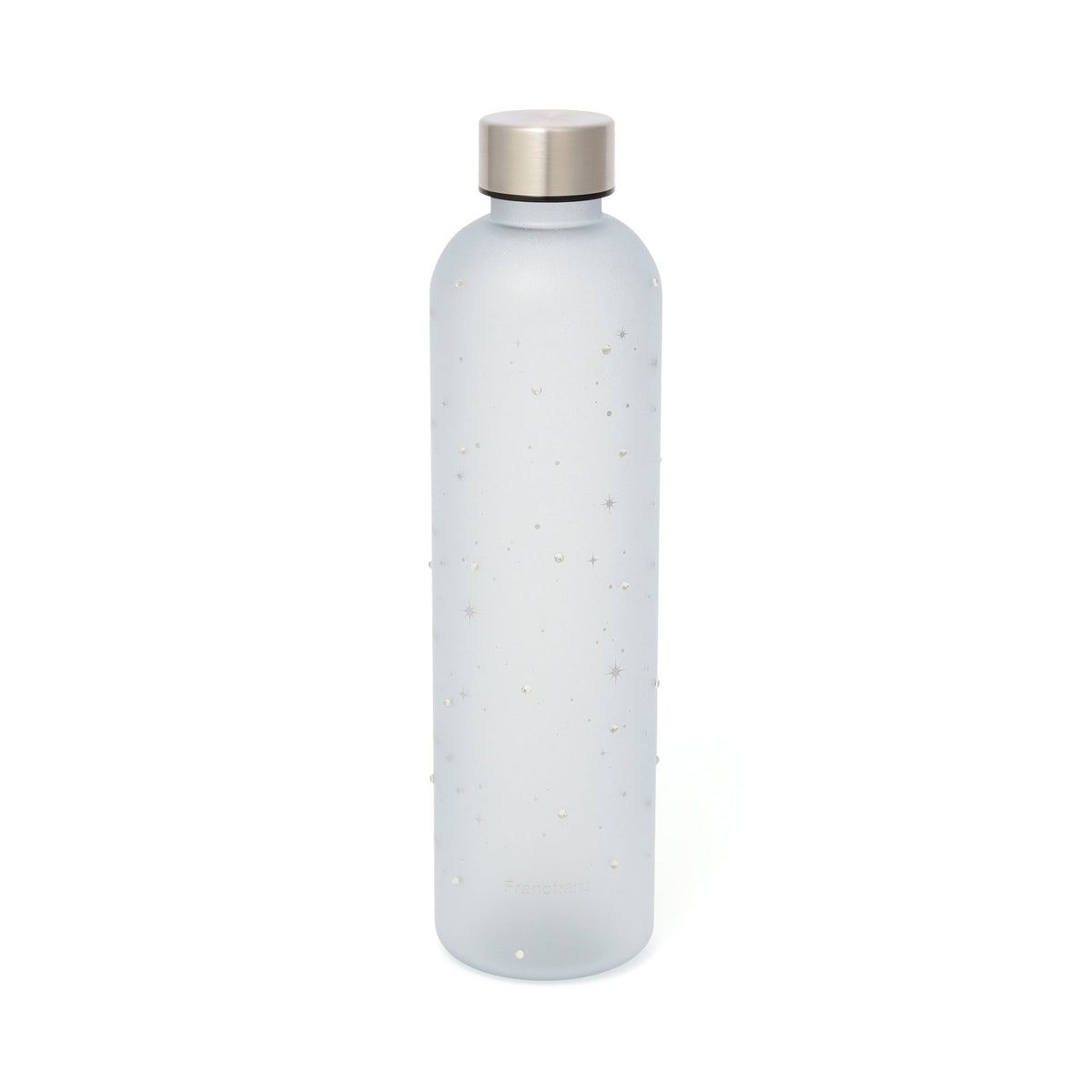 Jeweled Blue Water Bottle with Measurements