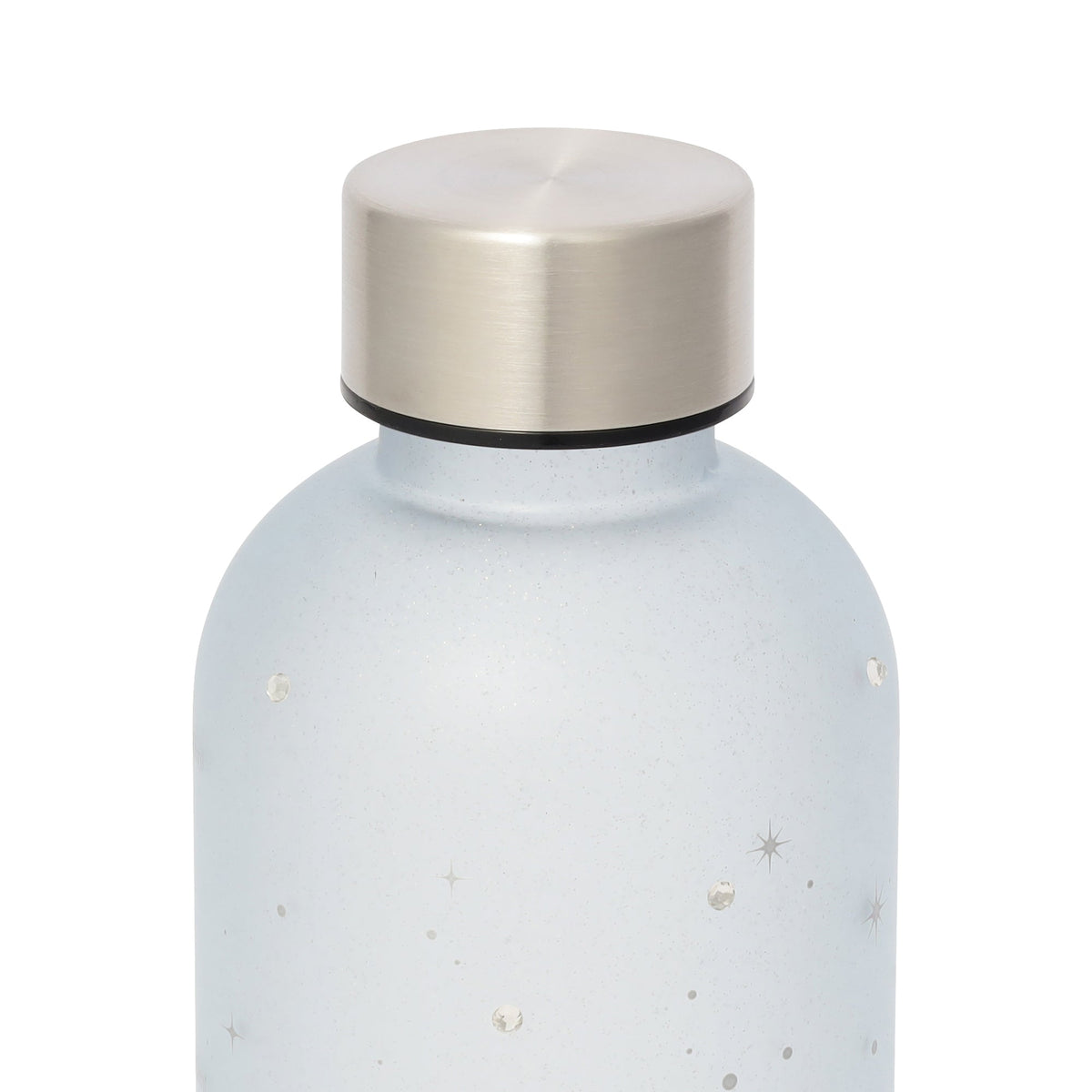 Jeweled Blue Water Bottle with Measurements