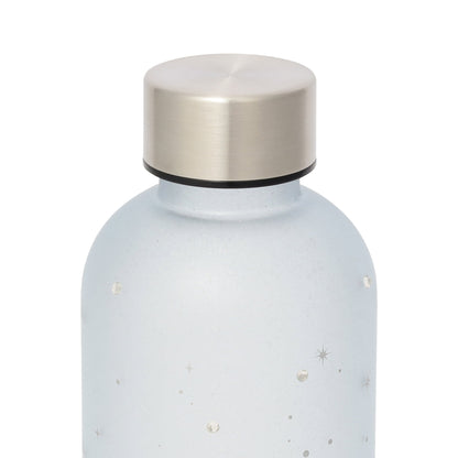 Jeweled Blue Water Bottle with Measurements