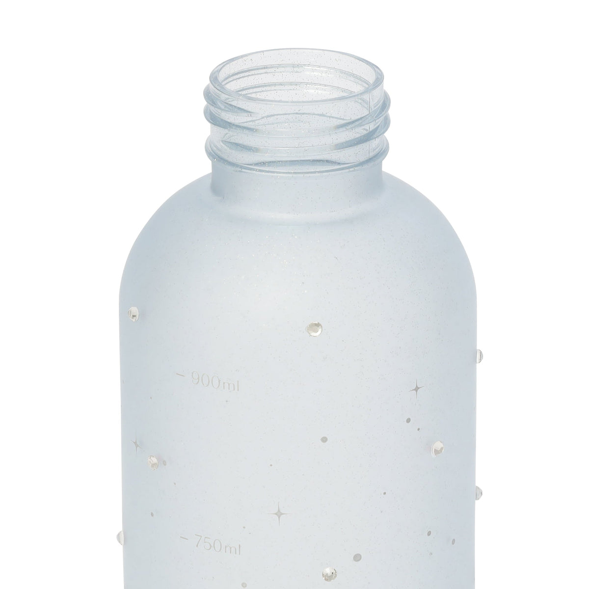 Jeweled Blue Water Bottle with Measurements