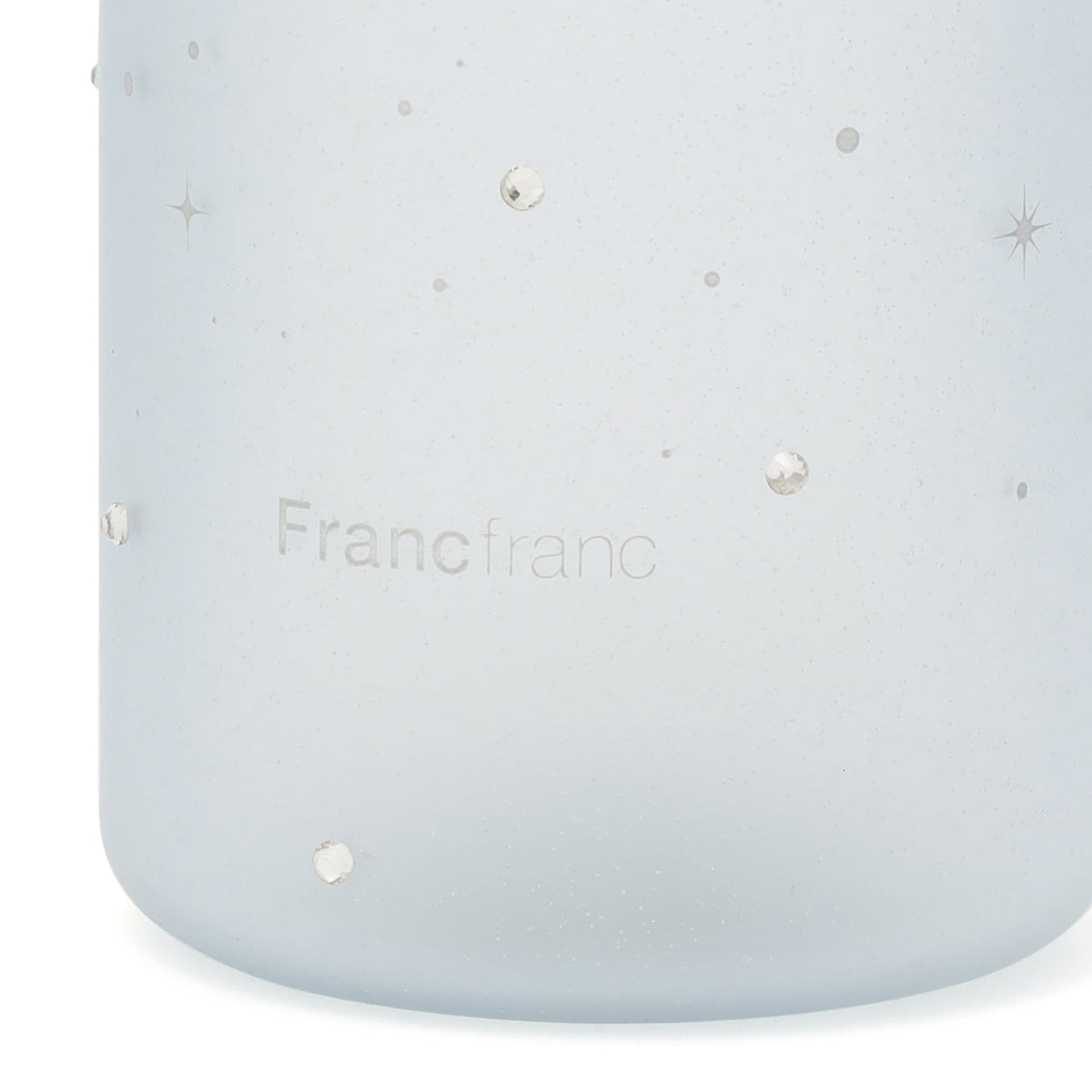 Jeweled Blue Water Bottle with Measurements