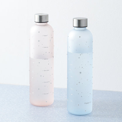 Jeweled Pink Water Bottle with Measurements