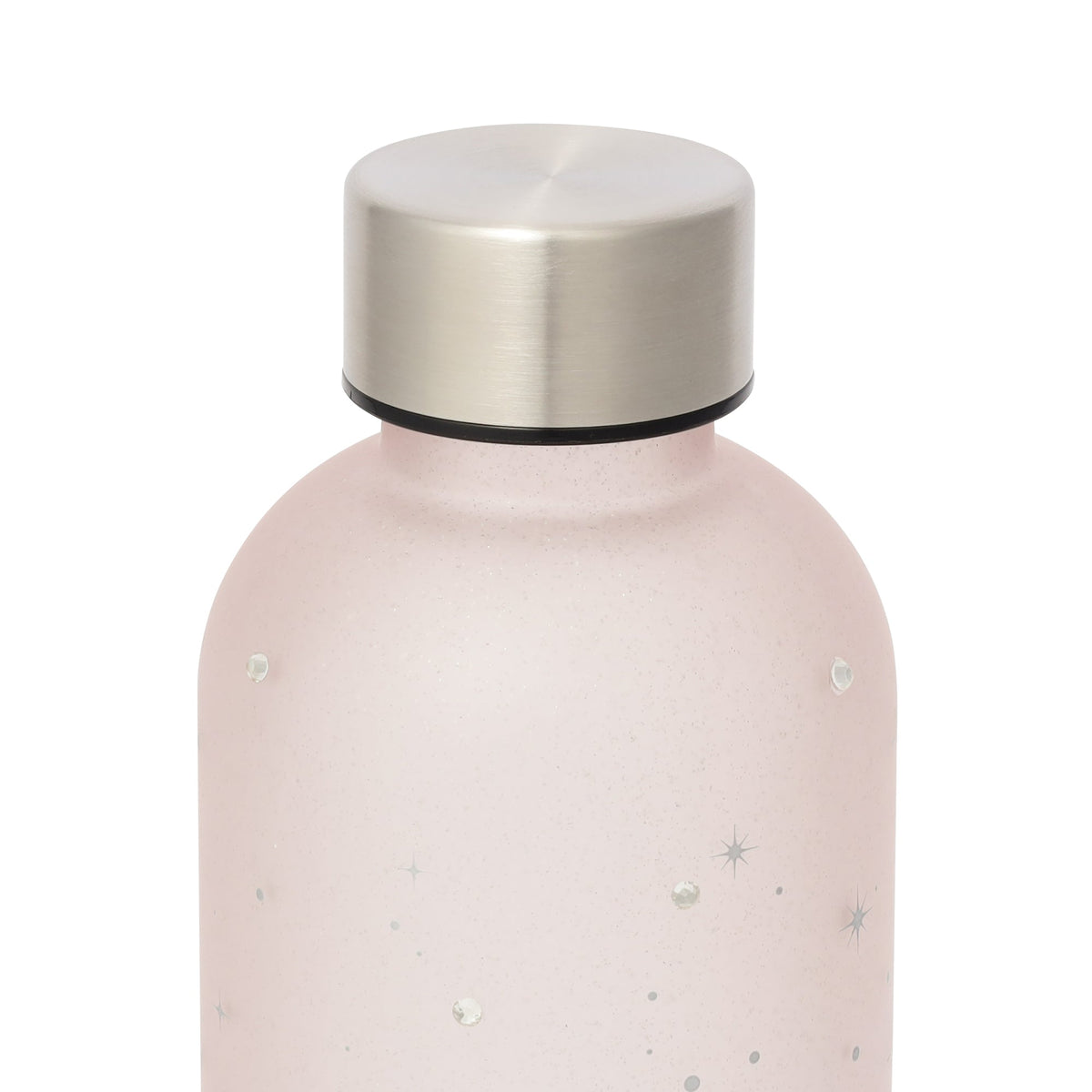 Jeweled Pink Water Bottle with Measurements