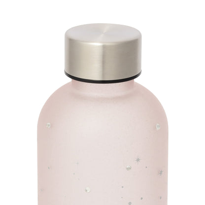 Jeweled Pink Water Bottle with Measurements