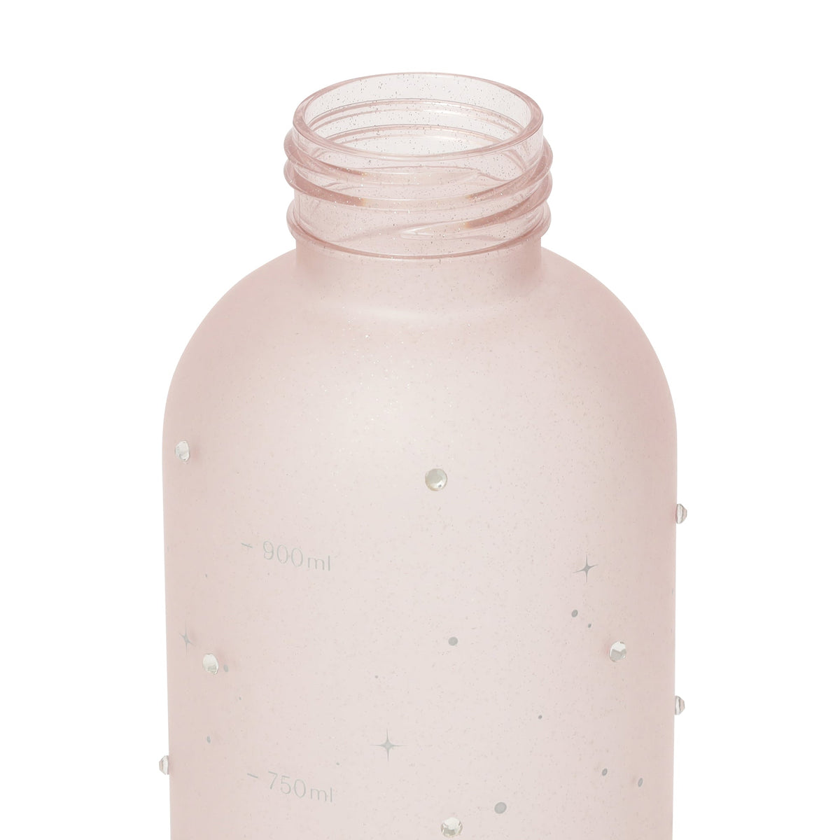 Jeweled Pink Water Bottle with Measurements