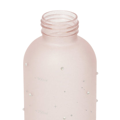Jeweled Pink Water Bottle with Measurements