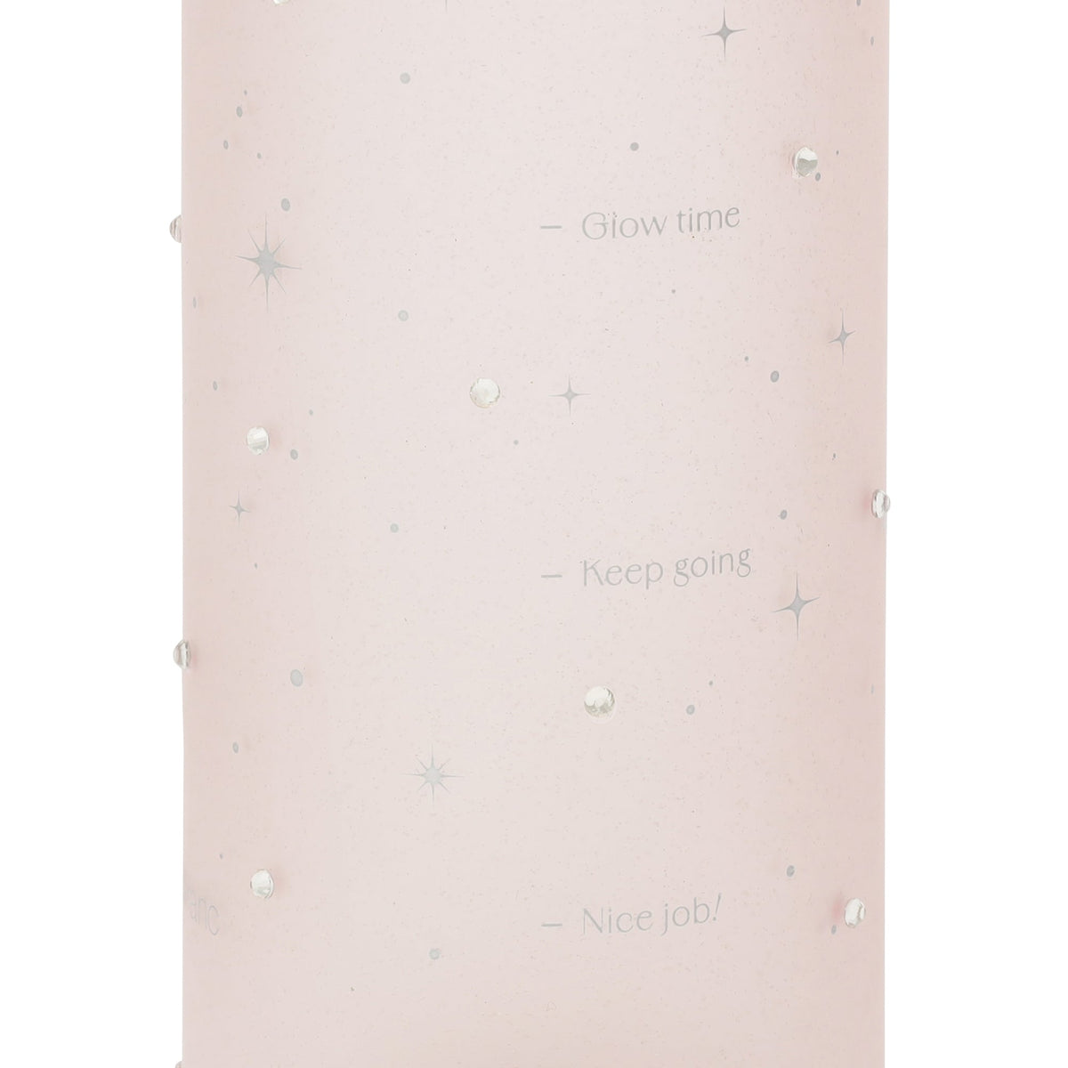 Jeweled Pink Water Bottle with Measurements