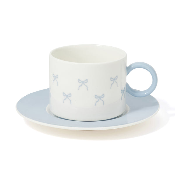 Ribbon Cup & Saucer Set Blue - Francfranc Limited