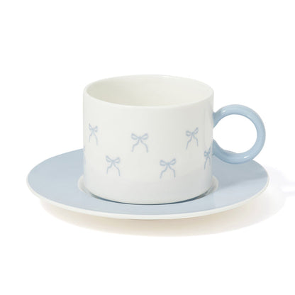Ribbon Cup & Saucer Set Blue - Francfranc Limited