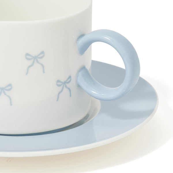 Ribbon Cup & Saucer Set Blue - Francfranc Limited