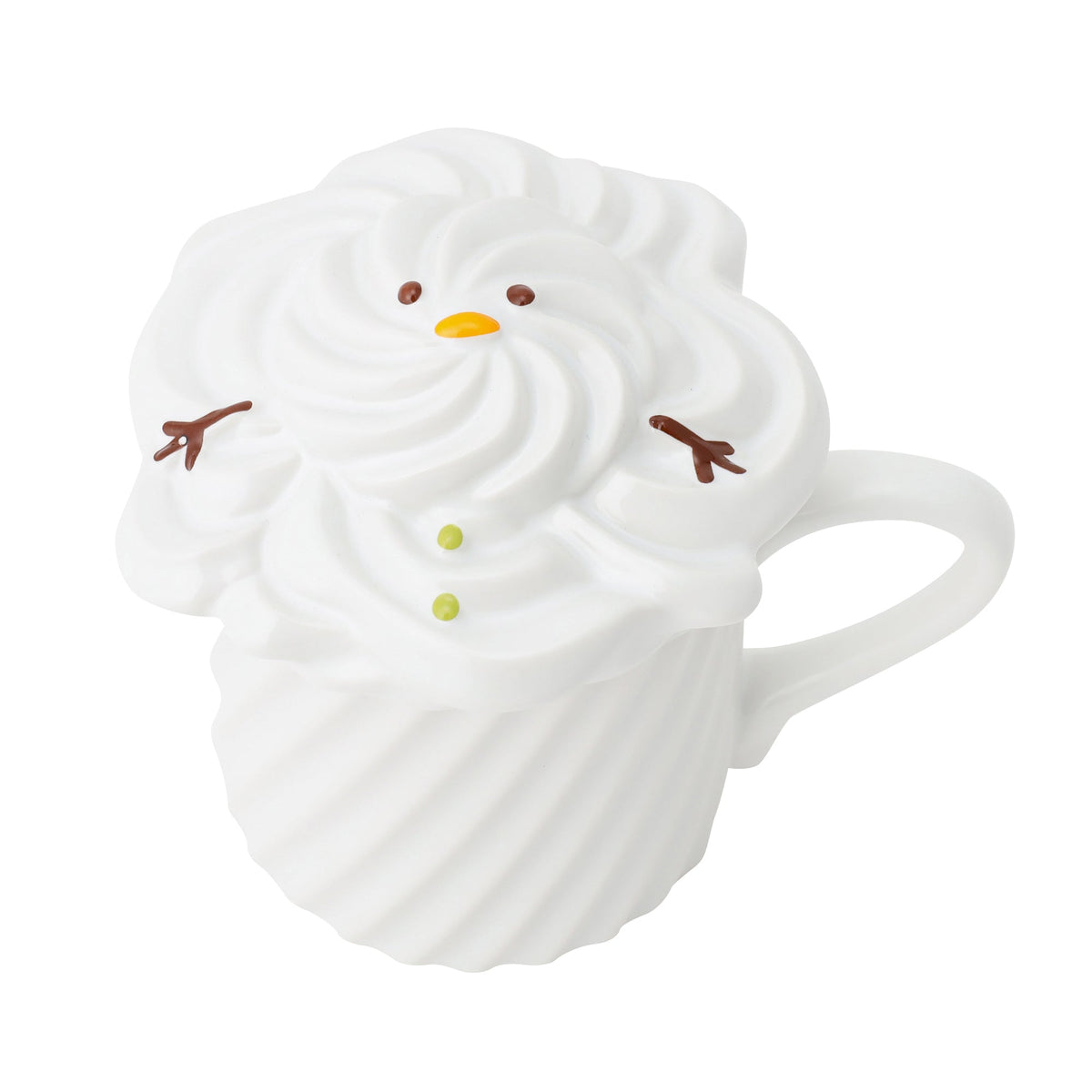 Whipped Cream Mug Yogurt Snowman