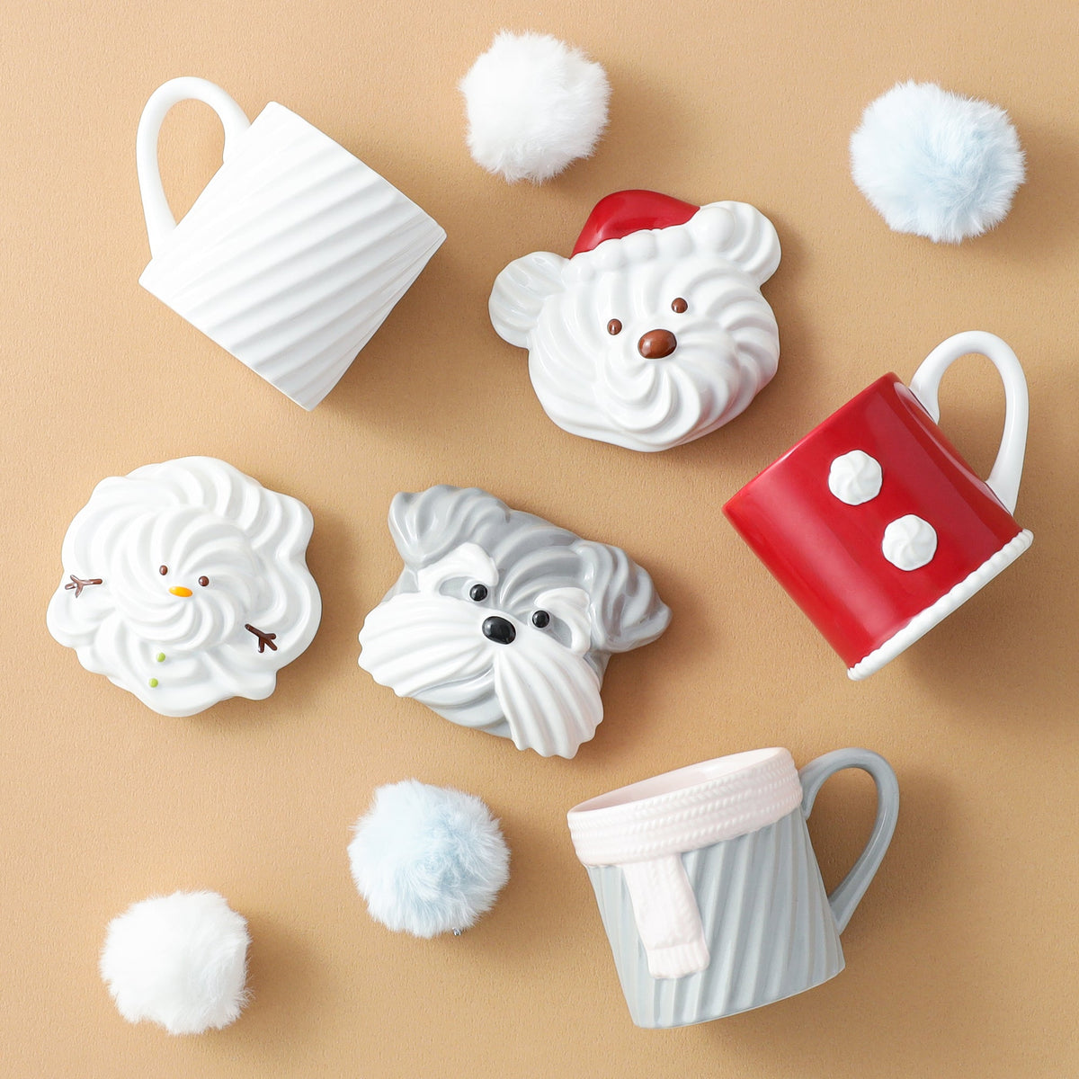 Whipped Cream Mug Yogurt Snowman