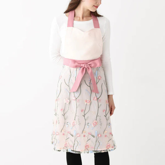 Tulle Ribbon Apron Pink - Francfranc Limited