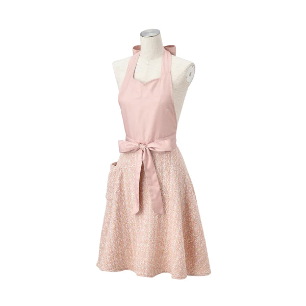 Tweed Ribbon Apron Pink - Francfranc Limited