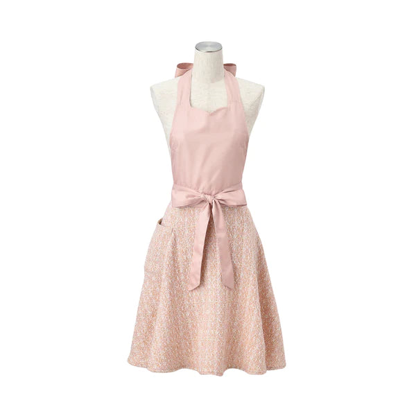 Tweed Ribbon Apron Pink - Francfranc Limited