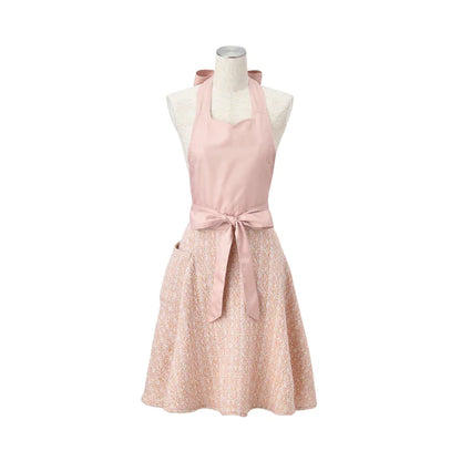 Tweed Ribbon Apron Pink - Francfranc Limited