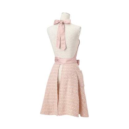 Tweed Ribbon Apron Pink - Francfranc Limited