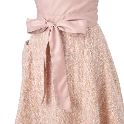 Tweed Ribbon Apron Pink - Francfranc Limited