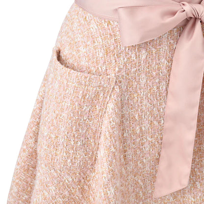 Tweed Ribbon Apron Pink - Francfranc Limited