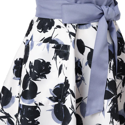 Floral Ribbon Apron Blue - Francfranc Limited