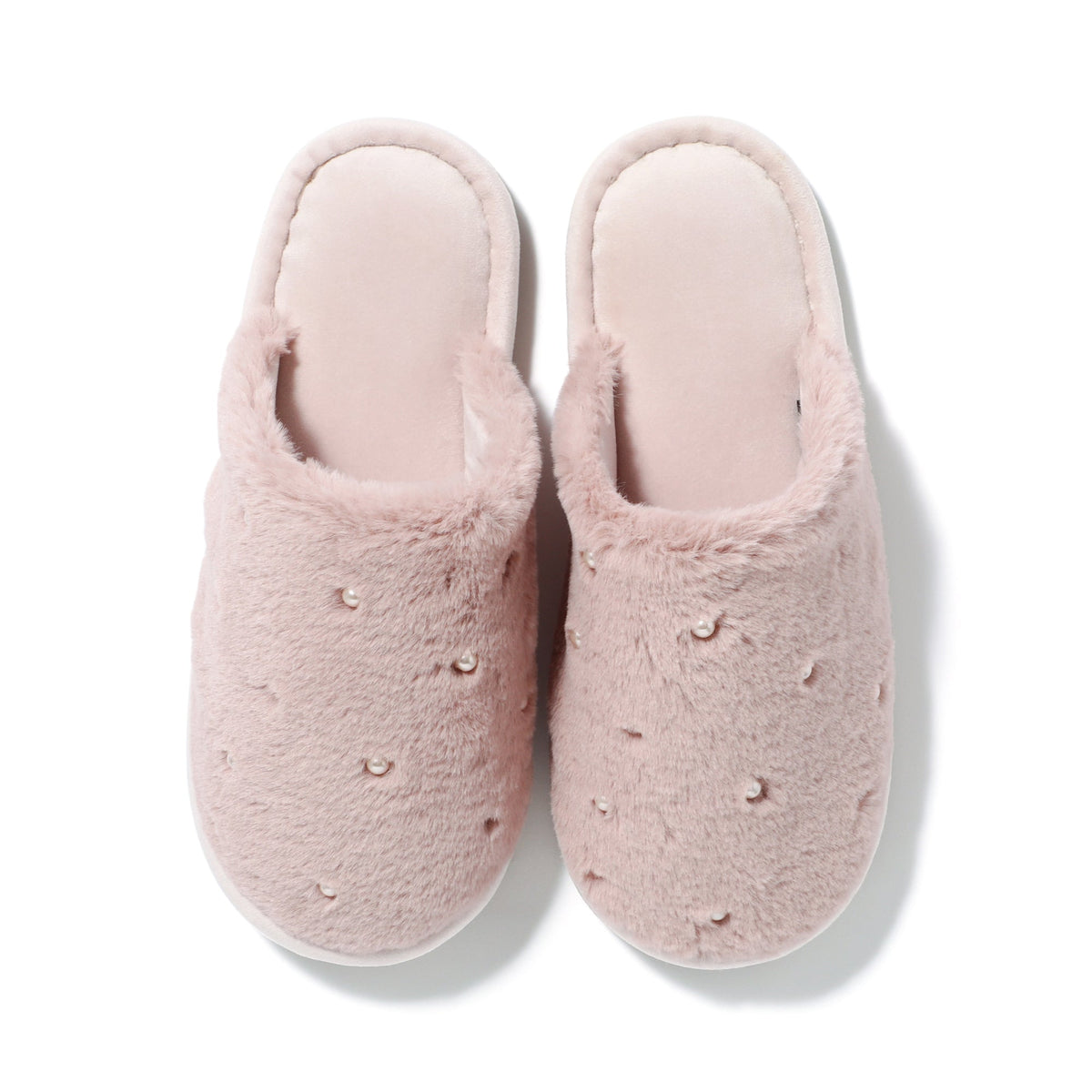 Eco-Fur Pearl Room Shoes Pink