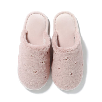 Eco-Fur Pearl Room Shoes Pink