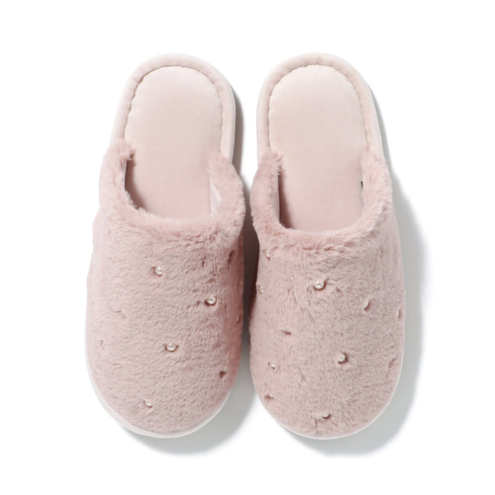 Eco-Fur Pearl Room Shoes Pink