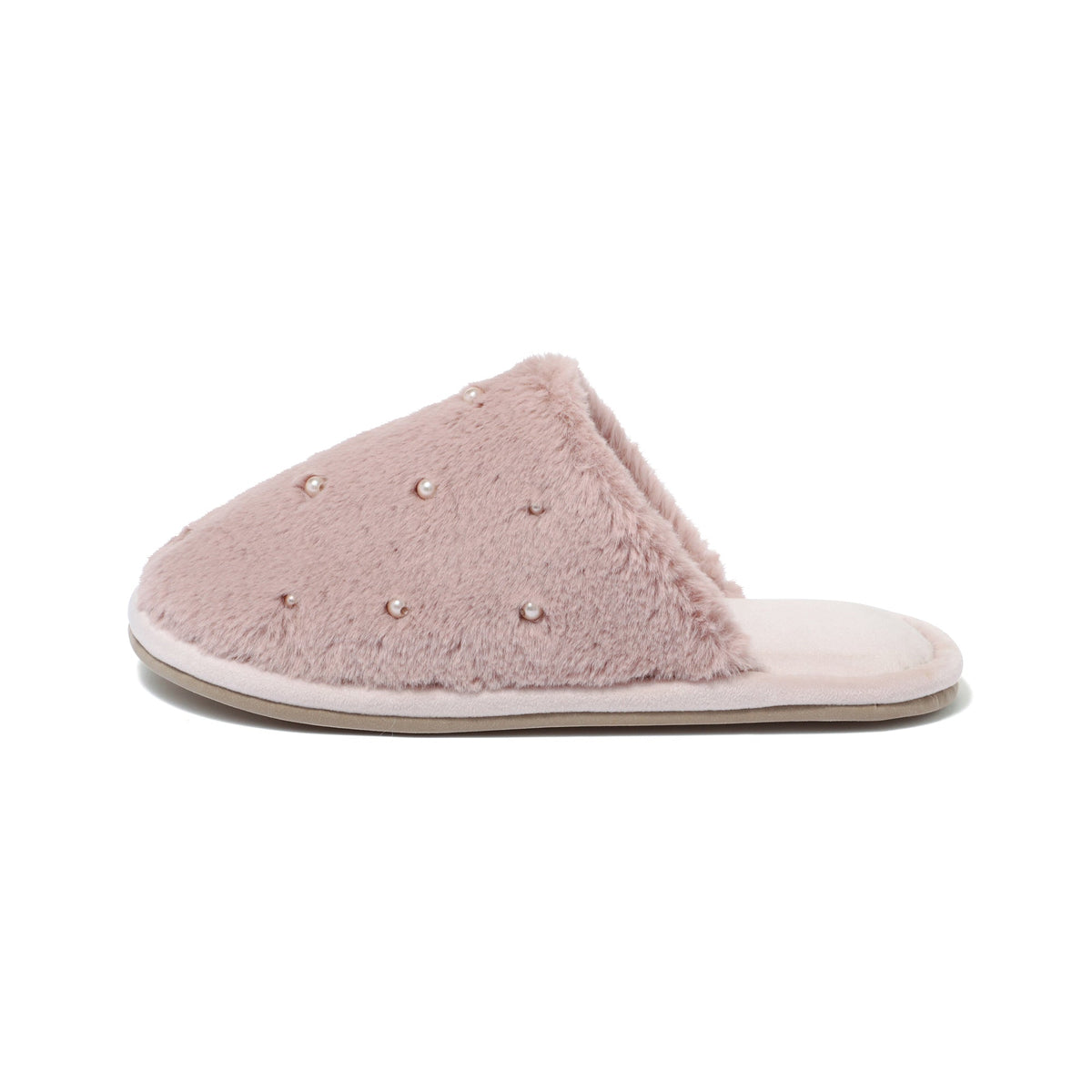 Eco-Fur Pearl Room Shoes Pink