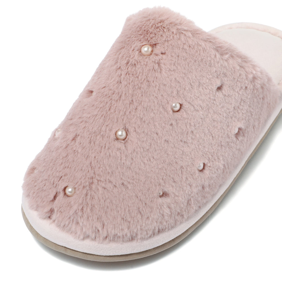 Eco-Fur Pearl Room Shoes Pink