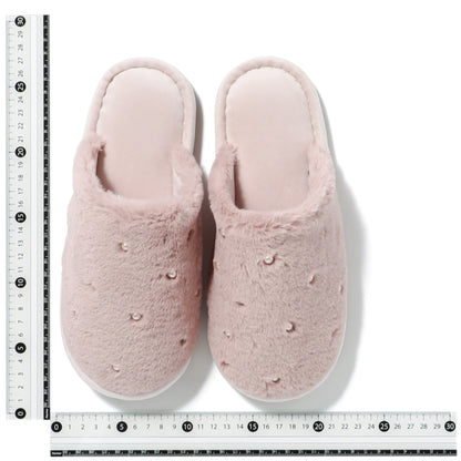 Eco-Fur Pearl Room Shoes Pink