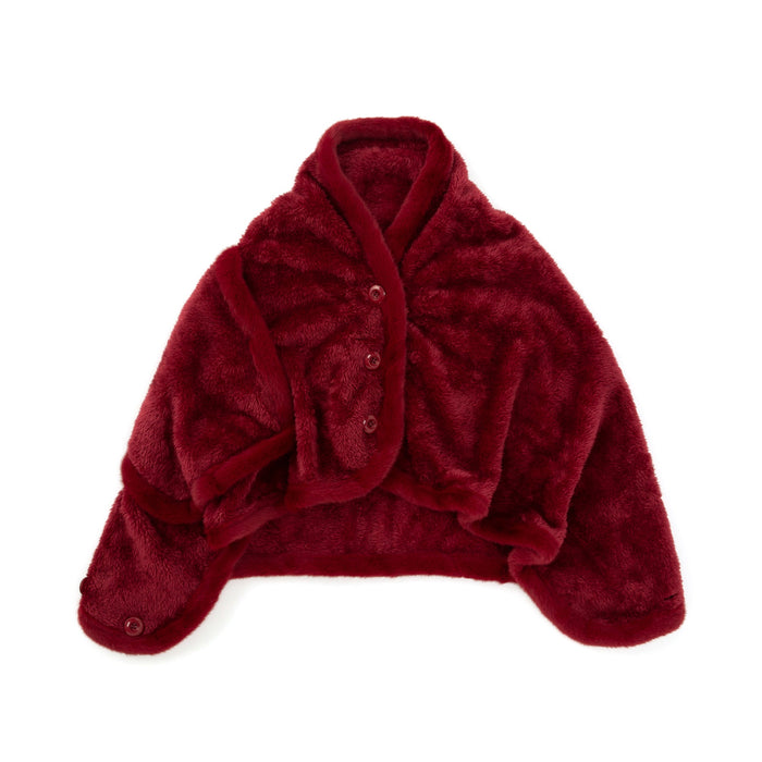 4-Way Fleece Poncho Dark Red