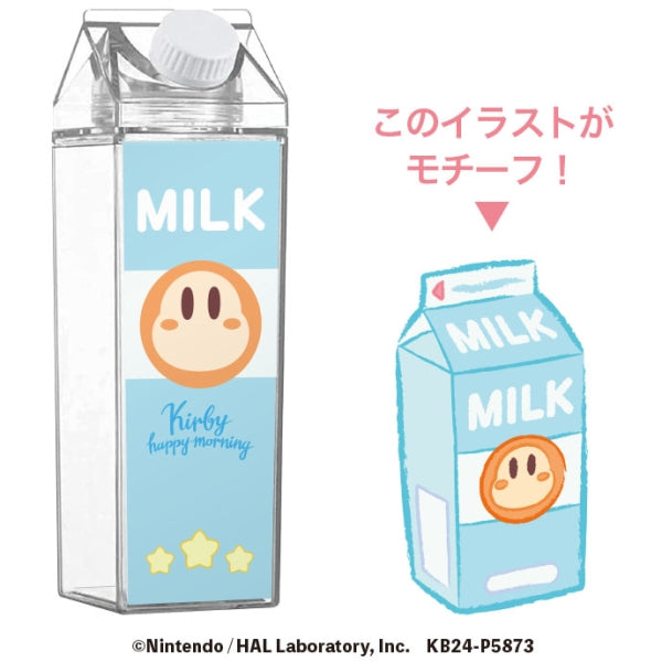 KIRBY Happy Morning Milk Carton Style Bottle 480mL