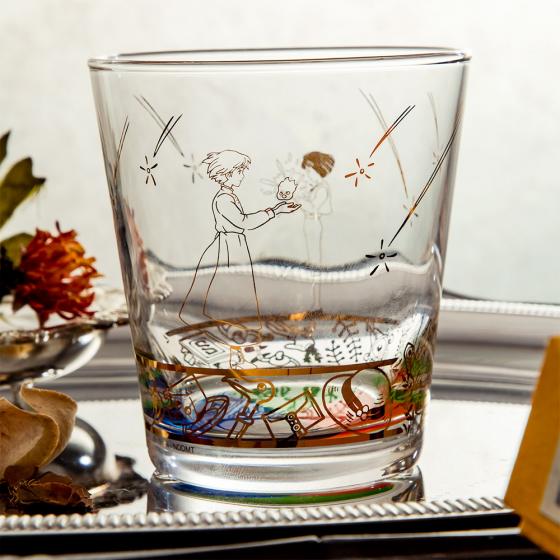 Howl's Moving Castle Glass with Antique Golds & Colorful Patterns - Ghibli Studio