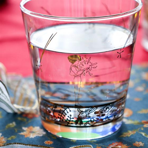 Howl's Moving Castle Glass with Antique Golds & Colorful Patterns - Ghibli Studio