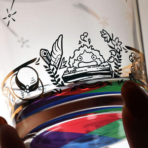 Howl's Moving Castle Glass with Antique Golds & Colorful Patterns - Ghibli Studio