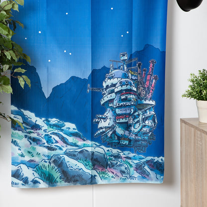 Howl's Moving Castle Moonlit Night Noren Fabric Divider