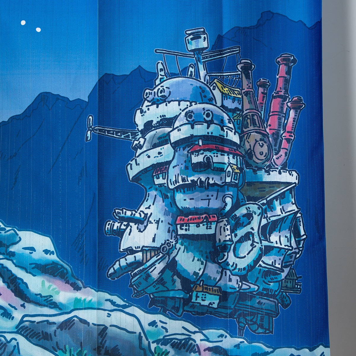 Howl's Moving Castle Moonlit Night Noren Fabric Divider