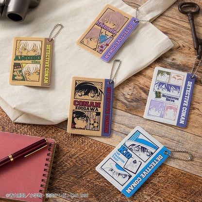 Detective Conan Pass Case Synthetic Leather Card Holder with Chain