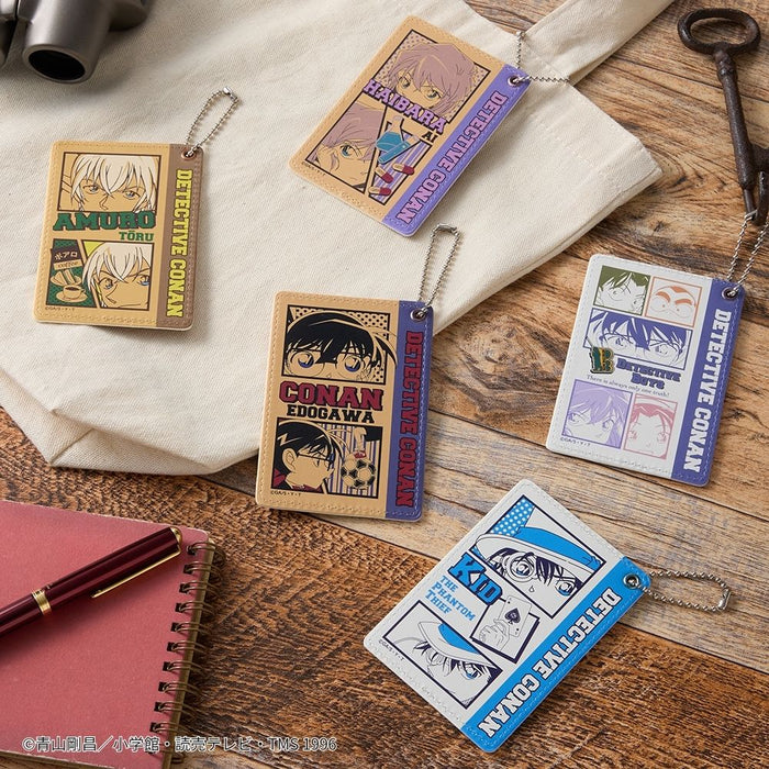 Detective Conan Pass Case Synthetic Leather Card Holder with Chain