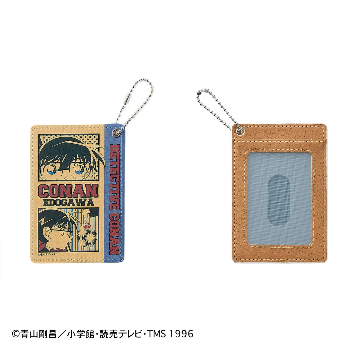 Detective Conan Pass Case Synthetic Leather Card Holder with Chain