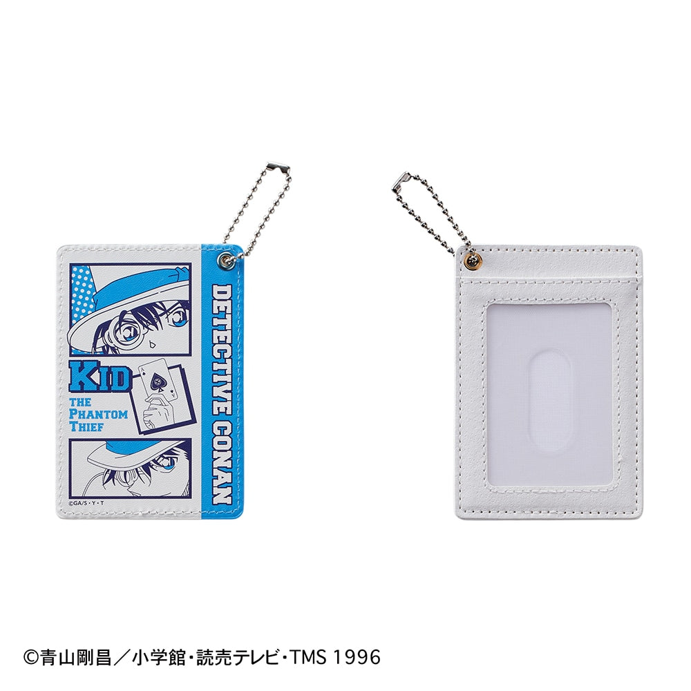 Detective Conan Pass Case Synthetic Leather Card Holder with Chain