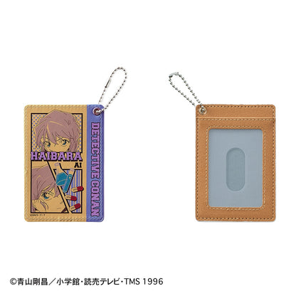 Detective Conan Pass Case Synthetic Leather Card Holder with Chain