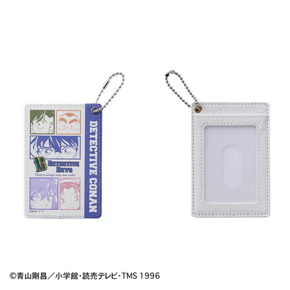 Detective Conan Pass Case Synthetic Leather Card Holder with Chain