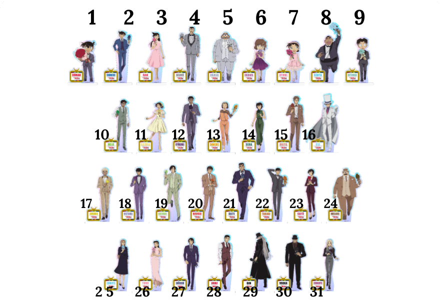 Conan 30th Anniversary Acrylic Stands (31 types in total)