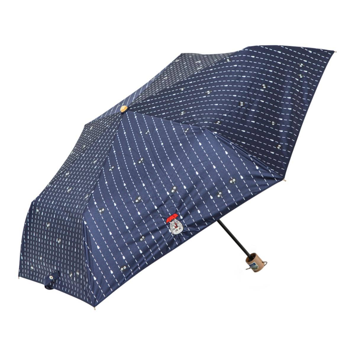 My Neighbor Totoro All-Weather Folding Umbrella Raindrop Pattern Navy