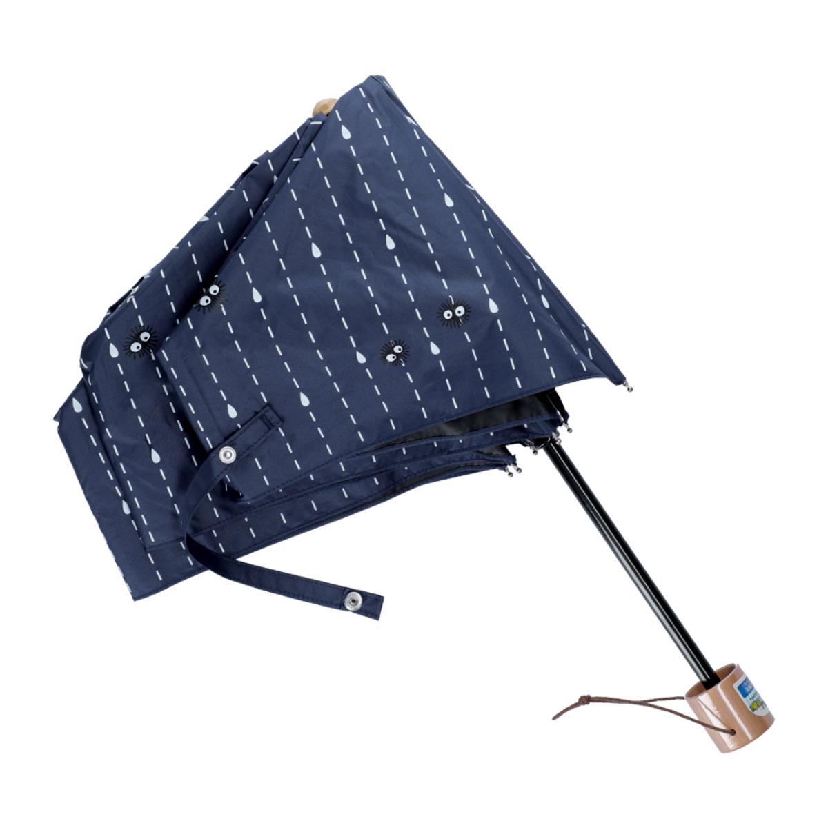 My Neighbor Totoro All-Weather Folding Umbrella Raindrop Pattern Navy