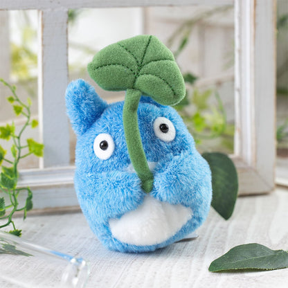 My Neighbor Totoro Fluffy Beanbag Mid-Totoro Holding Leaf Plush Toy