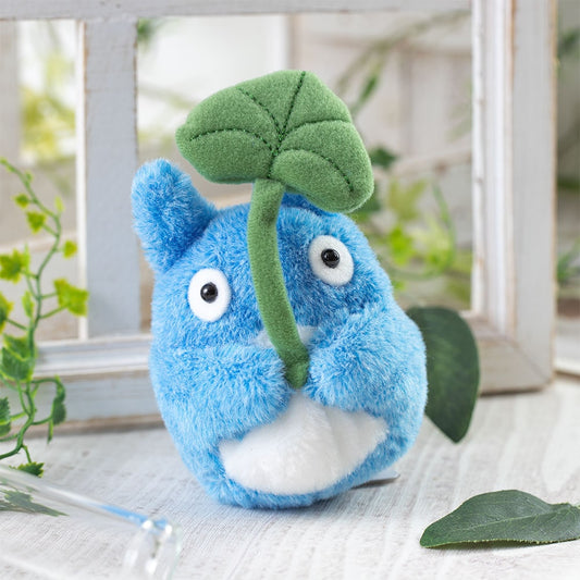 My Neighbor Totoro Fluffy Beanbag Mid-Totoro Holding Leaf Plush Toy