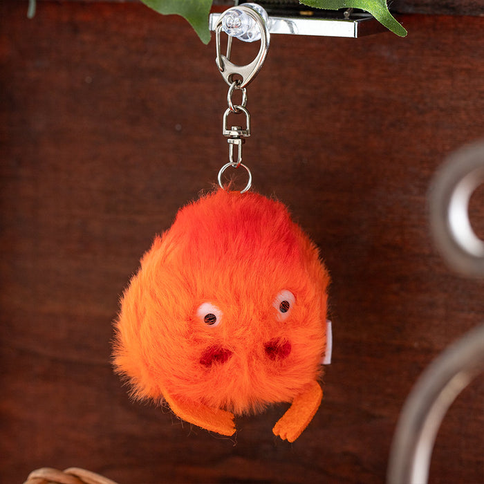 Studio Ghibli Howl's Moving Castle Calcifer Fluffy Keychain Plush